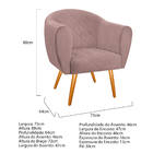 Kit 02 Poltronas Dandara Pés Palito Linho - Amarena Móveis -