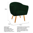 Kit 02 Poltronas Dandara Pés Palito Suede - Amarena Móveis -