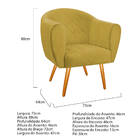 Kit 02 Poltronas Dandara Pés Palito Suede - Doce Sonho Móveis