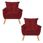 Kit 02 Poltronas De Amamentação Paris - Suede Vermelho