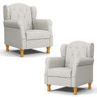 Kit 02 Poltronas De Amamentação Pés Madeira Lucy P04 Linho Of