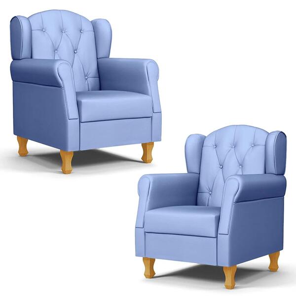 Kit 02 Poltronas De Amamentação Pés Madeira Lucy Z39 Sintétic