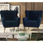 Kit 02 Poltronas Decoraçao Recepçao Pes Madeira Gm Milani Sto