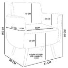 Kit 02 Poltronas Decorativa Agatha Braços Curvo Estampado Flo