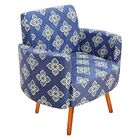 Kit 02 Poltronas Decorativa Agatha Braços Curvo Estampado Flo