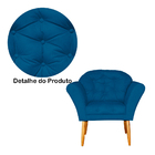Kit 02 Poltronas Decorativa Amélia Pés Palito Suede Azul Roya