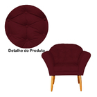 Kit 02 Poltronas Decorativa Amélia Pés Palito Suede Bordô - D