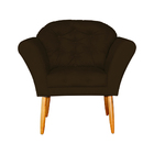 Kit 02 Poltronas Decorativa Amélia Pés Palito Suede Marrom -