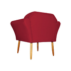 Kit 02 Poltronas Decorativa Amélia Pés Palito Suede Vermelho