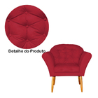 Kit 02 Poltronas Decorativa Amélia Pés Palito Suede Vermelho