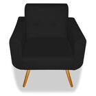 Kit 02 Poltronas Decorativa Anitta Pés Madeira Corano Preto