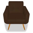 Kit 02 Poltronas Decorativa Anitta Pés Madeira Suede Marrom