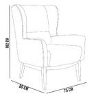 Kit 02 Poltronas Decorativa Base De Madeira Milena D02 Linho