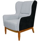 Kit 02 Poltronas Decorativa Base De Madeira Milena D02 Linho