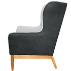 Kit 02 Poltronas Decorativa Base De Madeira Milena D02 Linho