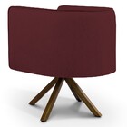 Kit 02 Poltronas Decorativa Base Giratória De Madeira Betina