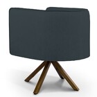 Kit 02 Poltronas Decorativa Base Giratória De Madeira Betina