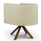 Kit 02 Poltronas Decorativa Base Giratória De Madeira Betina