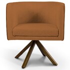 Kit 02 Poltronas Decorativa Base Giratória De Madeira Betina