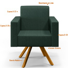 Kit 02 Poltronas Decorativa Base Giratória De Madeira Helô L0