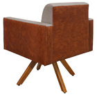 Kit 02 Poltronas Decorativa Base Giratória De Madeira Helô L0