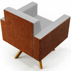 Kit 02 Poltronas Decorativa Base Giratória De Madeira Helô L0