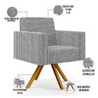 Kit 02 Poltronas Decorativa Base Giratória De Madeira Helô L0