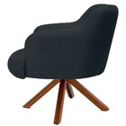 Kit 02 Poltronas Decorativa Base Giratória De Madeira Jade C0