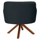 Kit 02 Poltronas Decorativa Base Giratória De Madeira Jade C0