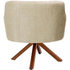 Kit 02 Poltronas Decorativa Base Giratória De Madeira Jade C0