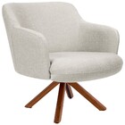 Kit 02 Poltronas Decorativa Base Giratória De Madeira Jade C0