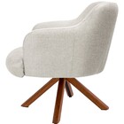 Kit 02 Poltronas Decorativa Base Giratória De Madeira Jade C0