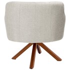 Kit 02 Poltronas Decorativa Base Giratória De Madeira Jade C0