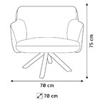 Kit 02 Poltronas Decorativa Base Giratória De Madeira Jade C0