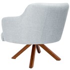 Kit 02 Poltronas Decorativa Base Giratória De Madeira Jade C0