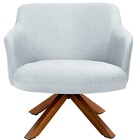 Kit 02 Poltronas Decorativa Base Giratória De Madeira Jade C0