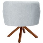 Kit 02 Poltronas Decorativa Base Giratória De Madeira Jade C0