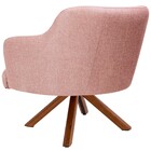 Kit 02 Poltronas Decorativa Base Giratória De Madeira Jade C0