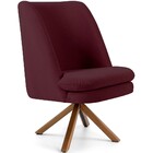 Kit 02 Poltronas Decorativa Base Giratória De Madeira Pérsia