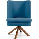 Kit 02 Poltronas Decorativa Base Giratória De Madeira Pérsia