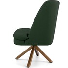 Kit 02 Poltronas Decorativa Base Giratória De Madeira Pérsia