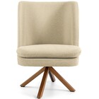 Kit 02 Poltronas Decorativa Base Giratória De Madeira Pérsia