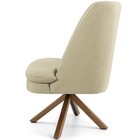 Kit 02 Poltronas Decorativa Base Giratória De Madeira Pérsia