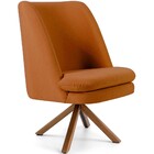 Kit 02 Poltronas Decorativa Base Giratória De Madeira Pérsia