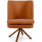 Kit 02 Poltronas Decorativa Base Giratória De Madeira Pérsia