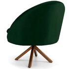 Kit 02 Poltronas Decorativa Base Giratória De Madeira Rafa D0