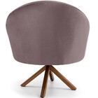 Kit 02 Poltronas Decorativa Base Giratória De Madeira Rafa D0