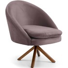 Kit 02 Poltronas Decorativa Base Giratória De Madeira Rafa D0