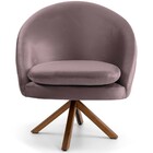 Kit 02 Poltronas Decorativa Base Giratória De Madeira Rafa D0