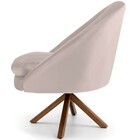 Kit 02 Poltronas Decorativa Base Giratória De Madeira Rafa D0